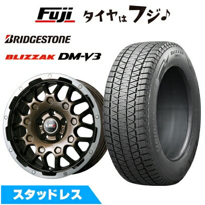 【新品】輸入車用 ラングラー スタッドレスタイヤ ホイール4本セット 265/70R17 ブリヂストン ブリザック DM-V3 レアマイスター LMG MS-9W ブロンズリムポリッシュ 7.5J 17インチ(送料無料)