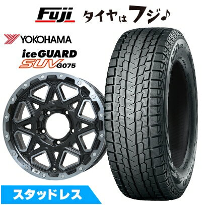 【新品】ジムニー スタッドレスタイヤ ホイール4本セット 175/80R16 ヨコハマ アイスガード SUV G075 レアマイスター LMG モンタグナ(ブラックポリッシュ/ブラッククリア) 5.5J 16インチ(送料無料)