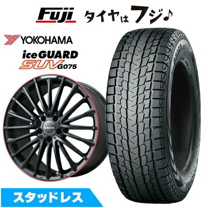 【新品】輸入車用 ベンツGLB（X247） スタッドレスタイヤ ホイール4本セット 235/55R18 ヨコハマ アイスガード SUV G075 ユーロアクシス オーパス(マットブラック/レッドリム) 7J 18インチ(送料無料)