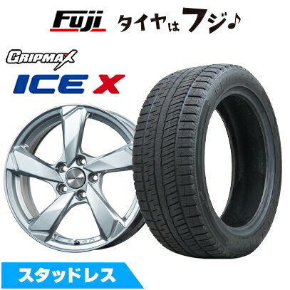 【新品】輸入車用 プジョー508 2018- スタッドレスタイヤ ホイール4本セット 215/55R17 グリップマックス アイスX BSW ブラックサイドウォール(限定) ユーロアクシス クロスエッジ(シルバー) 7J 17インチ(送料無料)