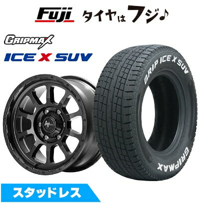 【新品】プラド/ハイラックス スタッドレスタイヤ ホイール4本セット 265/65R17 グリップマックス アイスX SUV RWL ホワイトレター(限定) MID WHEELS NITRO POWER M10 パーシング バレルブラックエディション 8J 17インチ(送料無料)