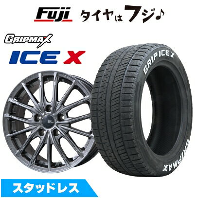 【新品国産車用5穴114.3】 スタッドレスタイヤ ホイール4本セット 205/60R16 グリップマックス アイスX RWL ホワイトレター(限定) ブランドルライン DF-10M ハイパーグレー 6.5J 16インチ(送料無料)