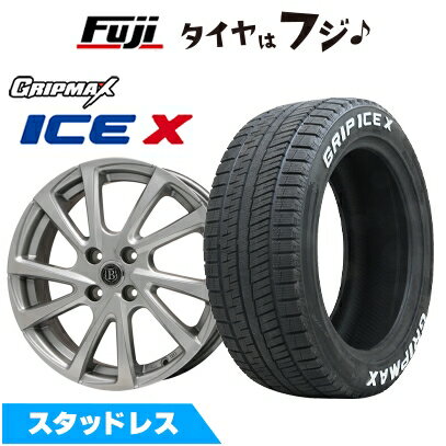 【新品】ノア/ヴォクシー スタッドレスタイヤ ホイール4本セット 195/65R15 グリップマックス アイスX RWL ホワイトレター(限定) ブランドルライン ボレアノ10 メタリックグレー 6J 15インチ(送料無料)