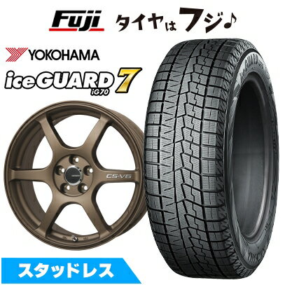 【新品国産5穴114.3車】 スタッドレスタイヤ ホイール4本セット 215/60R17 ヨコハマ アイスガード7 セブンIG70 レアマイスター CS-V6(ブロンズ) 7J 17インチ(送料無料)
