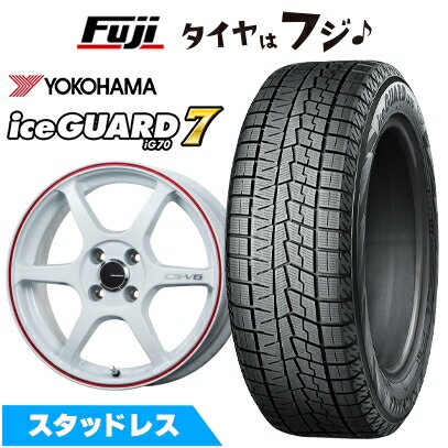 【新品 軽自動車】 スタッドレスタイヤ ホイール4本セット 165/55R14 ヨコハマ アイスガード7 セブンIG70 レアマイスター CS-V6(ホワイト/レッドライン) 4.5J 14インチ(送料無料)