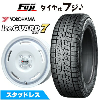 【新品 軽自動車】N-BOX タント スペーシア スタッドレスタイヤ ホイール4本セット 155/65R14 ヨコハマ アイスガード7 セブンIG70 プレミックス プディン(ホワイト) 4.5J 14インチ(送料無料)