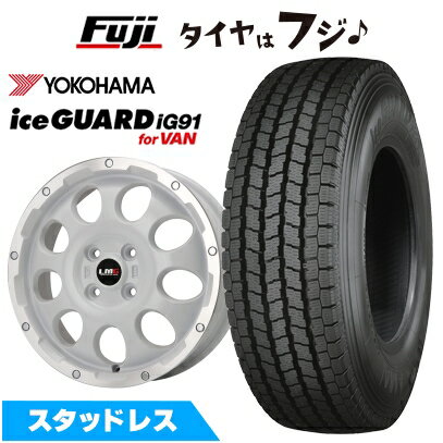 【新品】クリッパーEV ミニキャブEV スタッドレスタイヤ ホイール4本セット 145/80R12 86/84N ヨコハマ アイスガード iG91 レアマイスター LMG CS-9 ホワイトリムポリッシュ 4J 12インチ(送料無料)