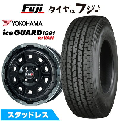 【新品】クリッパーEV ミニキャブEV スタッドレスタイヤ ホイール4本セット 145/80R12 86/84N ヨコハマ アイスガード iG91 レアマイスター LMG DS-10 ブラック/ブラッククリアリム 4J 12インチ(送料無料)