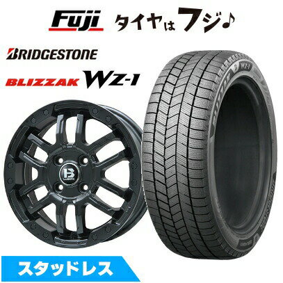 【新品国産車用5穴114.3】 スタッドレスタイヤ ホイール4本セット 215/60R17 ブリヂストン ブリザック WZ-1 ビッグウエイ B-LUGNAS FRD(マットブラック) 7J 17インチ(送料無料)