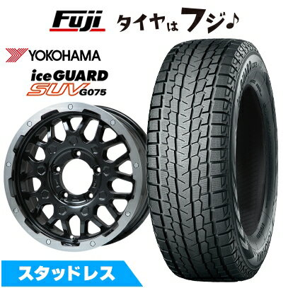 【新品】ジムニー スタッドレスタイヤ ホイール4本セット 185/85R16 ヨコハマ アイスガード SUV G075(特価限定2023年製) レアマイスター LMG MS-9W ブラック/ブラッククリアリム 5.5J 16インチ(送料無料)