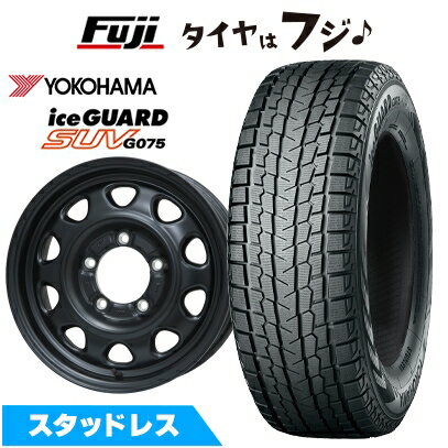 【新品】ジムニー スタッドレスタイヤ ホイール4本セット 185/85R16 ヨコハマ アイスガード SUV G075(特価限定2023年製) レアマイスター LMG OFF-STYLE(マットブラック) 5.5J 16インチ(送料無料)