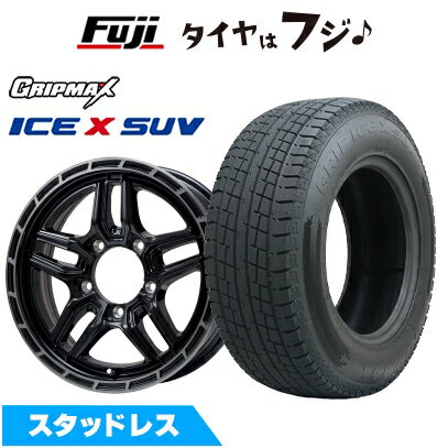 【新品】ジムニー スタッドレスタイヤ ホイール4本セット 175/80R16 グリップマックス アイスX SUV BSW ブラックサイドウォール(限定) レアマイスター LMG ベレッタ(グロスブラック/ブラッククリアリム) 5.5J 16インチ(送料無料)
