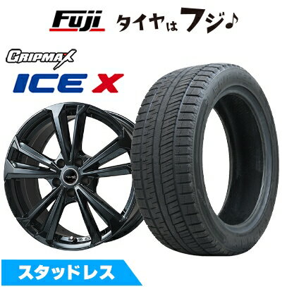 【新品】輸入車用 アウディA3（8V） スタッドレスタイヤ ホイール4本セット 205/55R16 グリップマックス アイスX BSW ブラックサイドウォール(限定) 共豊 ユーロツヴァイ FK-5(グロスブラック) 6.5J 16インチ(送料無料)