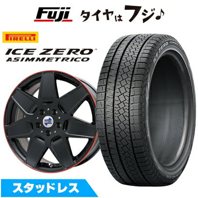 【新品】輸入車用 MINI（F54 JCW） スタッドレスタイヤ ホイール4本セット 225/45R17 ピレリ ウィンター アイスゼロアシンメトリコ ケレナーズスポーツ M7(マットブラック/リムレッドライン) 7J 17インチ(送料無料)