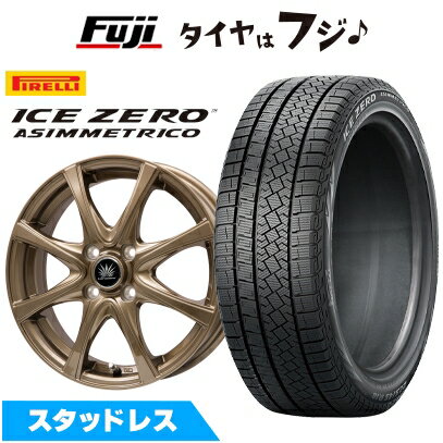 【新品】フリード 5穴/114 ※GB7・GB8・GT系装着不可 スタッドレスタイヤ ホイール4本セット 185/65R15 ピレリ ウィンター アイスゼロアシンメトリコ プレミックス アマルフィV Jr(ブロンズ) 5.5J 15インチ(送料無料)