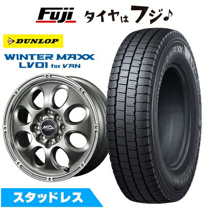 【新品】NV200 バネット スタッドレスタイヤ ホイール4本セット 165/80R14 97/95N ダンロップ ウインターマックス LV01 for VAN MID WHEELS ガイア ブリッグ バネット プロボックス専用 5J 14インチ(送料無料)