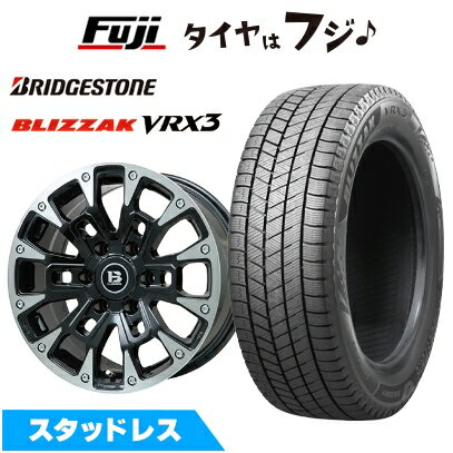 【新品】プラド/ハイラックス スタッドレスタイヤ ホイール4本セット 265/60R18 ブリヂストン ブリザック VRX3 ビッグウエイ B-LUGNAS BRD(ブラックポリッシュ/ブラッククリア) 8J 18インチ(送料無料)(2)
