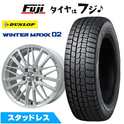 【新品】輸入車用 ボルボ（V40 クロスカントリー） スタッドレスタイヤ ホイール4本セット 225/45R18 ダンロップ ウインターマックス 02 WM02 ユーロアクシス ガヤW5(シルバー) 7.5J 18インチ(送料無料)