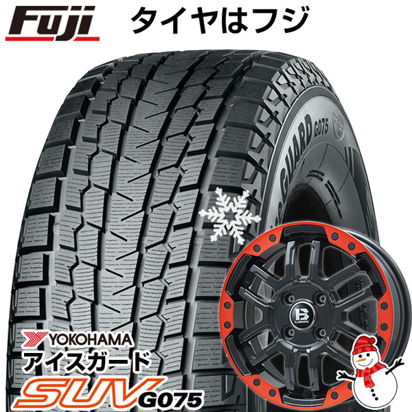 【新品国産5穴114.3車】 スタッドレスタイヤ ホイール4本セット 235/65R18 ヨコハマ アイスガード SUV G075 ビッグウエイ B-LUGNAS FRD(マットブラック/レッドリム) 18インチ(送料無料)