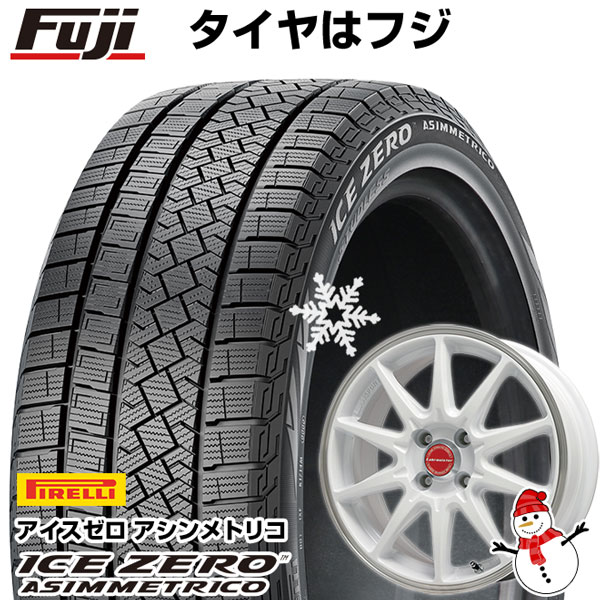 【新品国産4穴100車】 スタッドレスタイヤ ホイール4本セット 195/65R15 ピレリ ウィンター アイスゼロアシンメトリコ レアマイスター LMスポーツRS10(ホワイト/リムポリッシュ) 15インチ(送料無料)