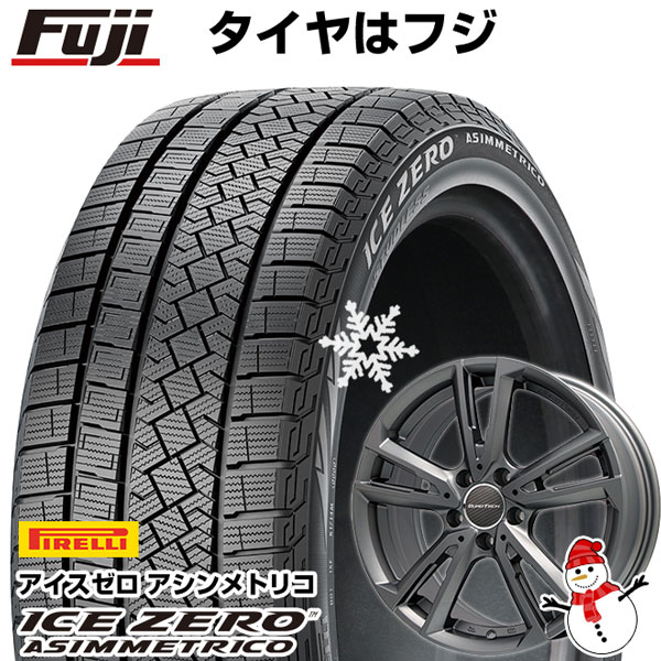 【新品】輸入車用 アウディA8（F8） スタッドレスタイヤ ホイール4本セット 235/55R18 ピレリ ウィンター アイスゼロアシンメトリコ ユーロテック ガヤ ソリ(マットチタニウム) 18インチ(送料無料)