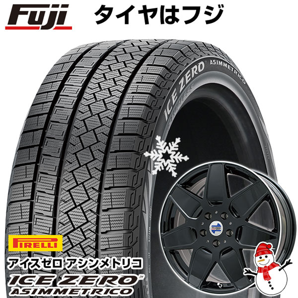 【新品】輸入車用 MINI（F60 JCW） スタッドレスタイヤ ホイール4本セット 225/50R18 ピレリ ウィンター アイスゼロアシンメトリコ ケレナーズ M7(グロスブラック/リムポリッシュ) 18インチ(送料無料)