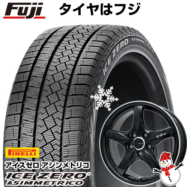【新品】アルファード/ヴェルファイア等 スタッドレスタイヤ ホイール4本セット 215/65R16 ピレリ ウィンター アイスゼロアシンメトリコ レアマイスター CS-V(グロスブラック/リムポリッシュ) 16インチ(送料無料)