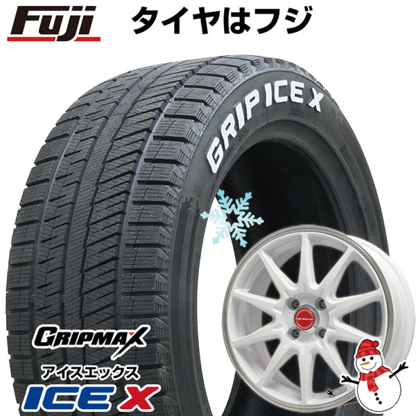 【新品国産4穴100車】 スタッドレスタイヤ ホイール4本セット 185/55R16 グリップマックス アイスX RWL ホワイトレター(限定2022年製) レアマイスター LMスポーツRS10(ホワイト/リムポリッシュ) 16インチ(送料無料)