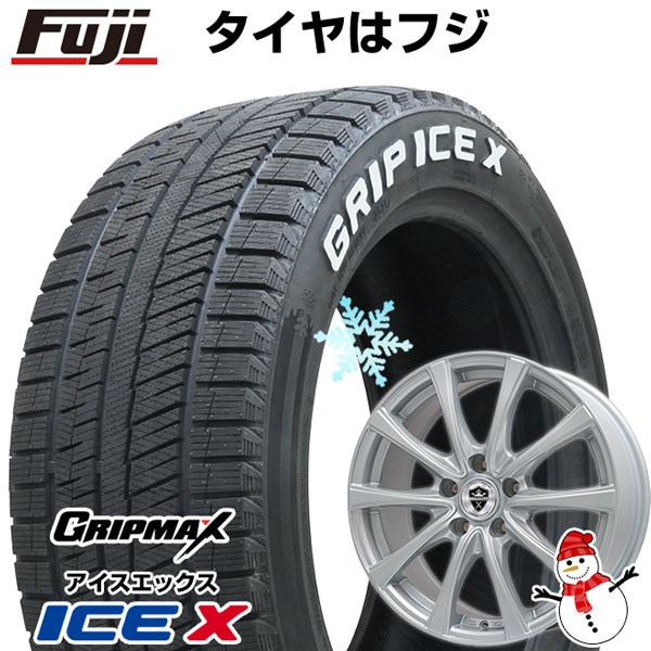 【新品国産5穴114.3車】 スタッドレスタイヤ ホイール4本セット 215/50R17 グリップマックス アイスX RWL ホワイトレター(限定2022年製) ブランドル KF25 17インチ(送料無料)