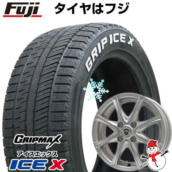 【新品国産4穴100車】 スタッドレスタイヤ ホイール4本セット 195/55R16 グリップマックス アイスX RWL ホワイトレター(限定2022年製) ブランドル ER16 16インチ(送料無料)