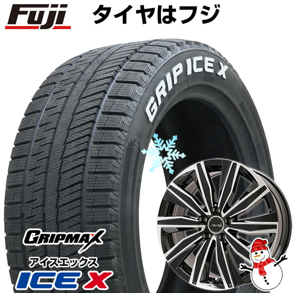 【新品】輸入車用 アウディQ2（GA） スタッドレスタイヤ ホイール4本セット 215/55R17 グリップマックス アイスX RWL ホワイトレター(限定2022年製) 共豊 ユーロツヴァイ FK-10(ブラックポリッシュ) 17インチ(送料無料)