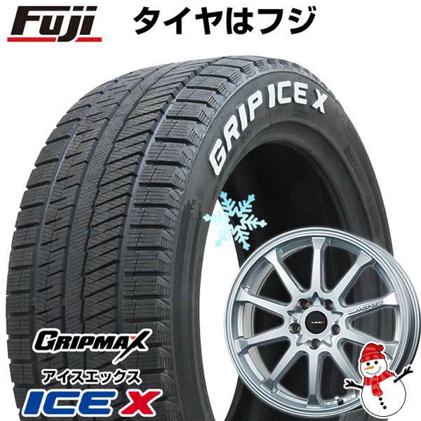 【新品国産5穴100車】 スタッドレスタイヤ ホイール4本セット 205/50R17 グリップマックス アイスX RWL ホワイトレター(限定2022年製) レアマイスター LMスポーツLM-10R(メタリックシルバー) 17インチ(送料無料)