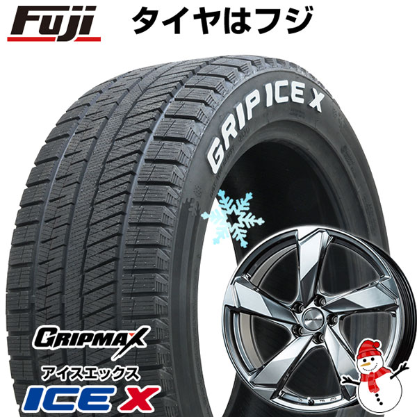 【新品】輸入車用 アウディQ3（8U） スタッドレスタイヤ ホイール4本セット 235/50R18 グリップマックス アイスX RWL ホワイトレター(限定2022年製) ユーロアクシス クロスエッジ(クロームハイパーシルバー) 18インチ(送料無料)