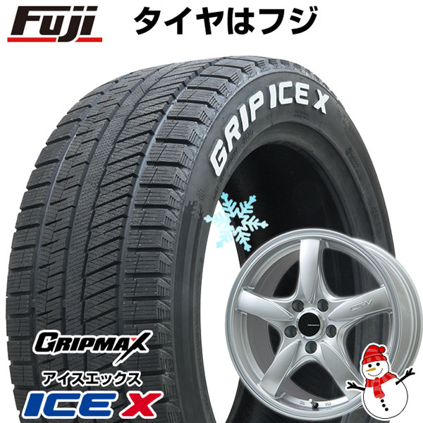 【新品国産5穴100車】 スタッドレスタイヤ ホイール4本セット 215/50R17 グリップマックス アイスX RWL ホワイトレター(限定2022年製) レアマイスター CS-V(シルバー)【限定】 17インチ(送料無料)