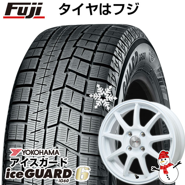 【新品国産4穴100車】 スタッドレスタイヤ ホイール4本セット 185/60R16 ヨコハマ アイスガード シックスIG60 レアマイスター LMスポーツLM-QR ホワイト 16インチ(送料無料)