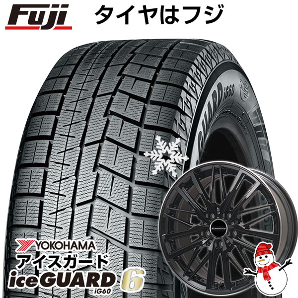 【新品】輸入車用 アウディQ2（GA） スタッドレスタイヤ ホイール4本セット 215/60R16 ヨコハマ アイスガード シックスIG60 ユーロアクシス ガヤW5(グロスブラック/リムポリッシュ) 16インチ(送料無料)