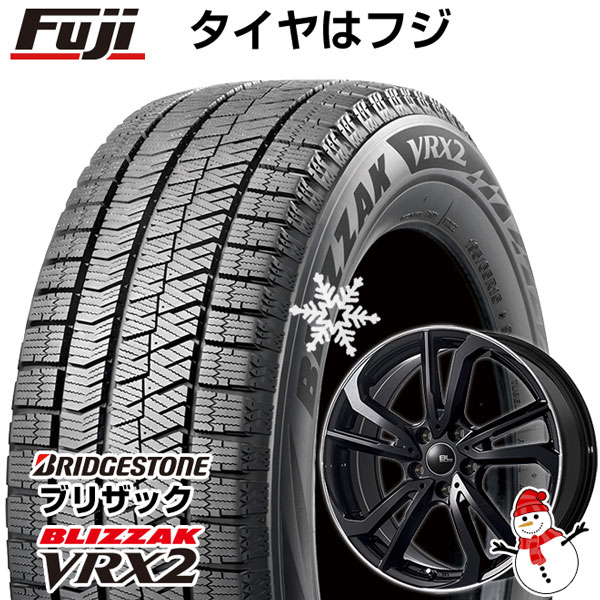 【新品国産5穴100車】 スタッドレスタイヤ ホイール4本セット 225/45R18 ブリヂストン ブリザック VRX2 ブランドルライン レツィオ ブラックリムポリッシュ 18インチ(送料無料)