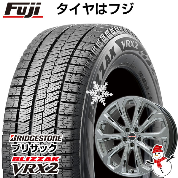 【新品国産5穴114.3車】 スタッドレスタイヤ ホイール4本セット 225/55R18 ブリヂストン ブリザック VRX2 ビッグウエイ レイシーン プラバ5X(クロームハイパーシルバー) 18インチ(送料無料)