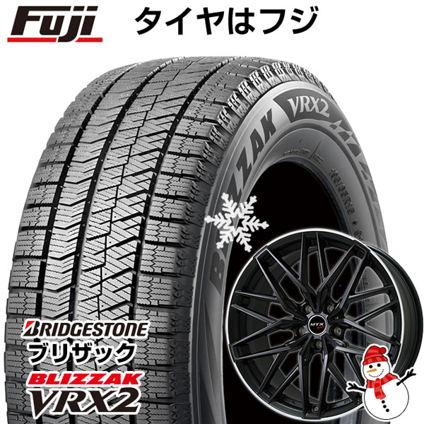 【新品】輸入車用 MINI（F60） スタッドレスタイヤ ホイール4本セット 225/55R17 ブリヂストン ブリザック VRX2 ビッグウエイ EURO BAHN NURBURG ニュルブルグMTX(マットブラック/リムポリッシュ) 17インチ(送料無料)