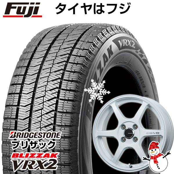 【新品 軽自動車】N-BOX タント スペーシア スタッドレスタイヤ ホイール4本セット 155/65R14 ブリヂストン ブリザック VRX2(限定) レアマイスター CS-V6(ホワイト) 14インチ(送料無料)