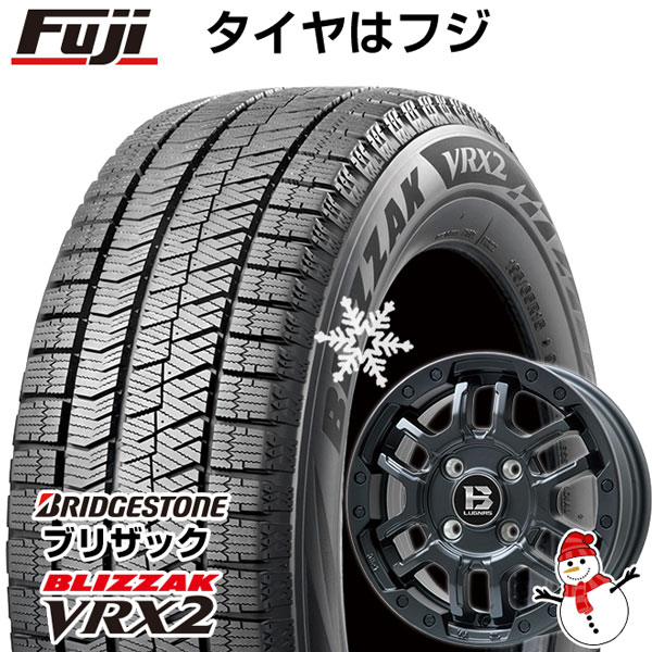 【新品 軽自動車】ハスラー デリカミニ(4WD) スタッドレスタイヤ ホイール4本セット 165/60R15 ブリヂストン ブリザック VRX2 ビッグウエイ B-LUGNAS FRD(マットブラック) 15インチ(送料無料)
