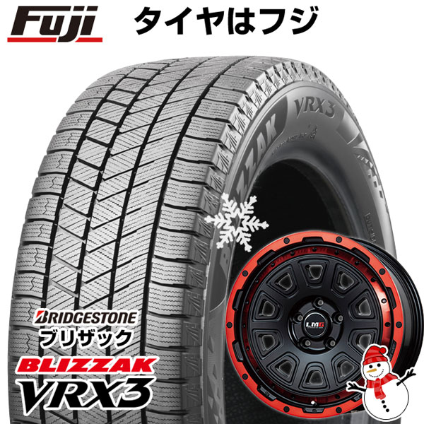 【新品国産5穴114.3車】 スタッドレスタイヤ ホイール4本セット 215/70R16 ブリヂストン ブリザック VRX3 レアマイスター LMG DS-10 マットブラック/レッドリム 16インチ(送料無料)