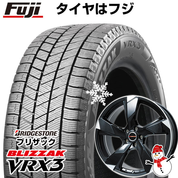 【新品国産5穴114.3車】 スタッドレスタイヤ ホイール4本セット 215/45R17 ブリヂストン ブリザック VRX3 プレミックス ヴェランV(グロスブラック/リムポリッシュ) 17インチ(送料無料)