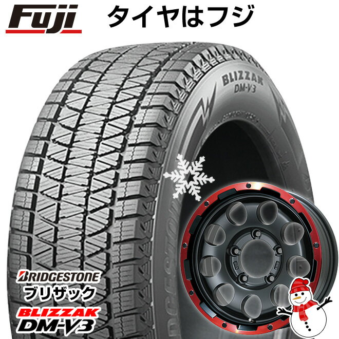 【新品】ジムニーシエラ/ジムニーノマド スタッドレスタイヤ ホイール4本セット 215/70R16 ブリヂストン ブリザック DM-V3 DMV3 レアマイスター LMG CS-9 マットブラック/レッドリム 16インチ(送料無料)