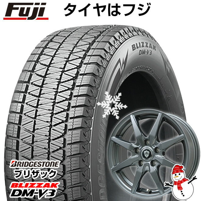 【新品国産5穴114.3車】 スタッドレスタイヤ ホイール4本セット 225/65R17 ブリヂストン ブリザック DM-V3 ブランドル CJ28 17インチ(送料無料)