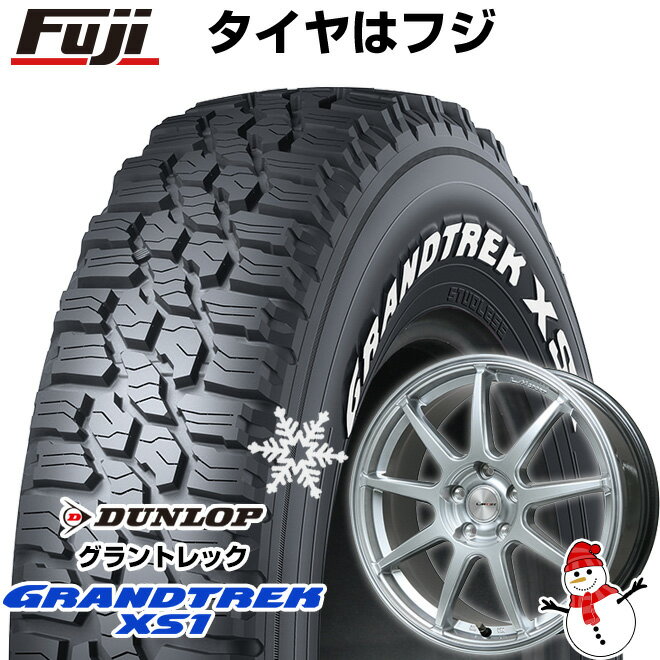 【新品国産5穴114.3車】 スタッドレスタイヤ ホイール4本セット 215/70R16 ダンロップ グラントレック XS1 RWL ホワイトレター レアマイスター LMスポーツLM-QR ハイパーシルバー 16インチ(送料無料)