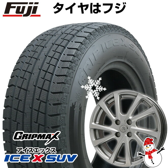 【新品国産5穴114.3車】 スタッドレスタイヤ ホイール4本セット 215/70R16 グリップマックス アイスX SUV BSW ブラックサイドウォール(限定2022年製) ブランドル E04 16インチ(送料無料)