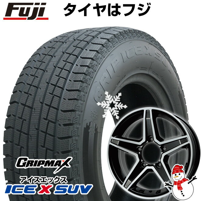 【新品】ジムニー スタッドレスタイヤ ホイール4本セット 185/85R16 グリップマックス アイスX SUV BSW ブラックサイドウォール(限定2022年製) プレミックス エステラ(マットブラックポリッシュ) 16インチ(送料無料)