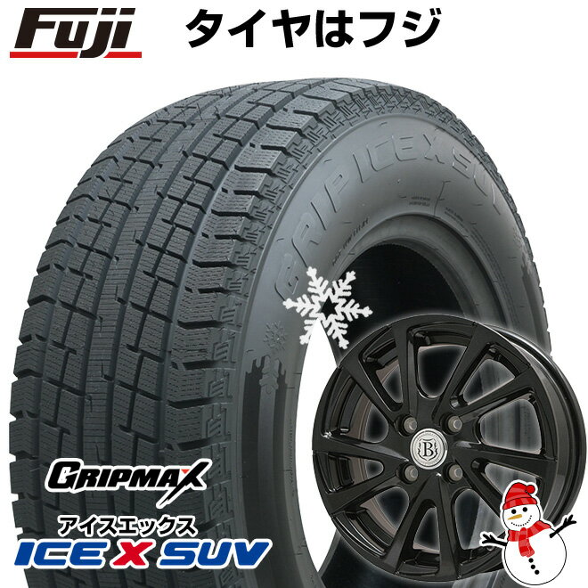 【新品国産5穴114.3車】 スタッドレスタイヤ ホイール4本セット 215/70R16 グリップマックス アイスX SUV BSW ブラックサイドウォール(限定2022年製) ブランドル E04B 16インチ(送料無料)