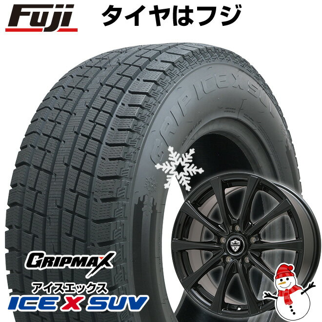 【新品国産5穴114.3車】 スタッドレスタイヤ ホイール4本セット 225/70R16 グリップマックス アイスX SUV BSW ブラックサイドウォール(限定2022年製) ブランドル KF25B 16インチ(送料無料)